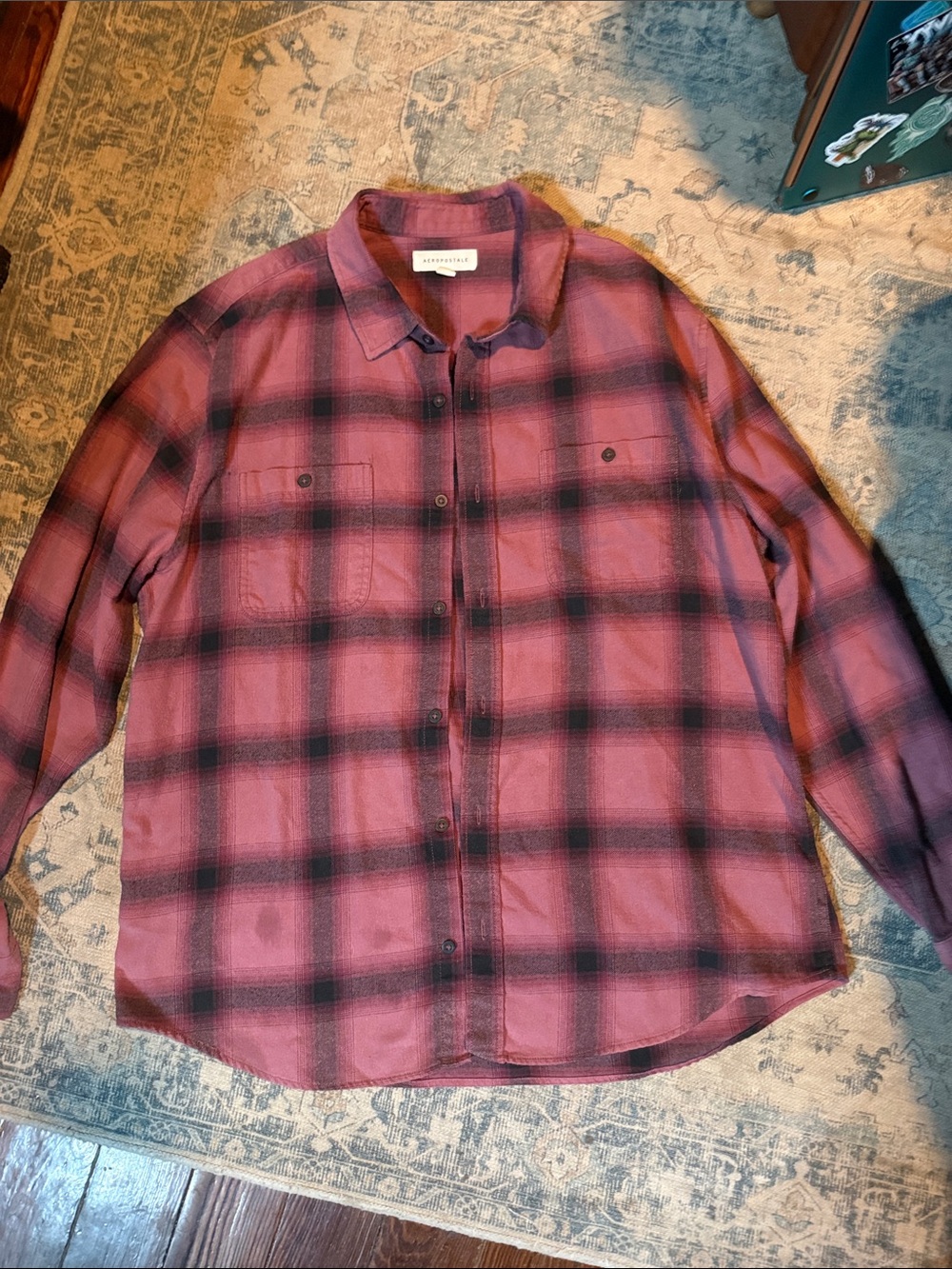 Abercrombie & Fitch Men's Plum Plaid Lightweight Shirt Jacket